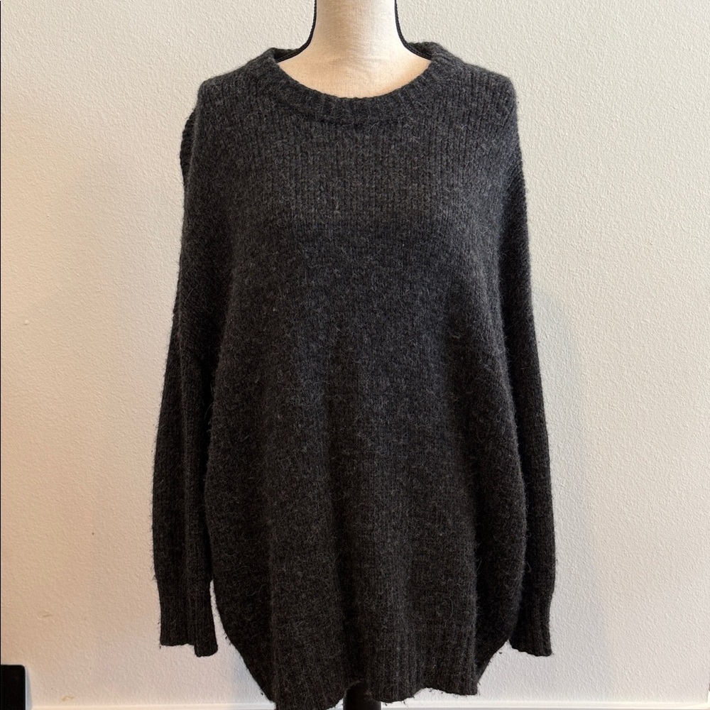 Jenni Kayne Charcoal Crew Neck Oversized Sweater